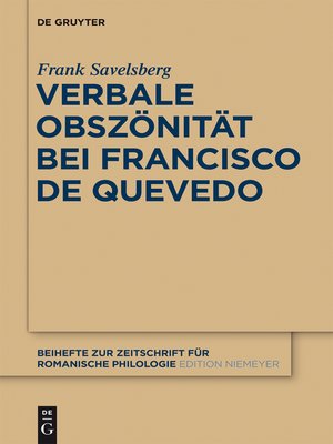 cover image of Verbale Obszönität bei Francisco de Quevedo